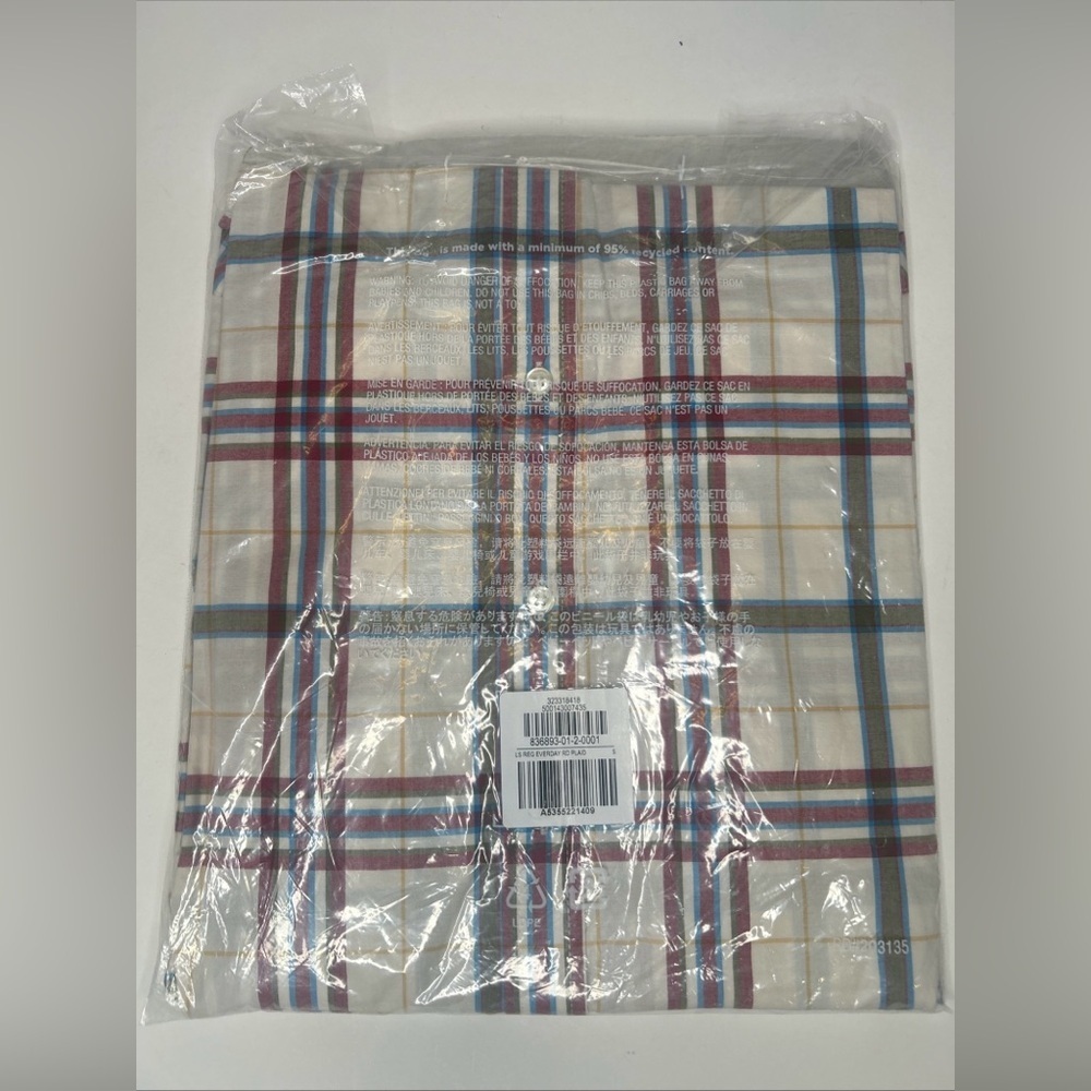 Men's Sz S  Red Plaid Long Sleeved Button Down Shirt by Old Navy Classic Fit - Picture 9 of 10